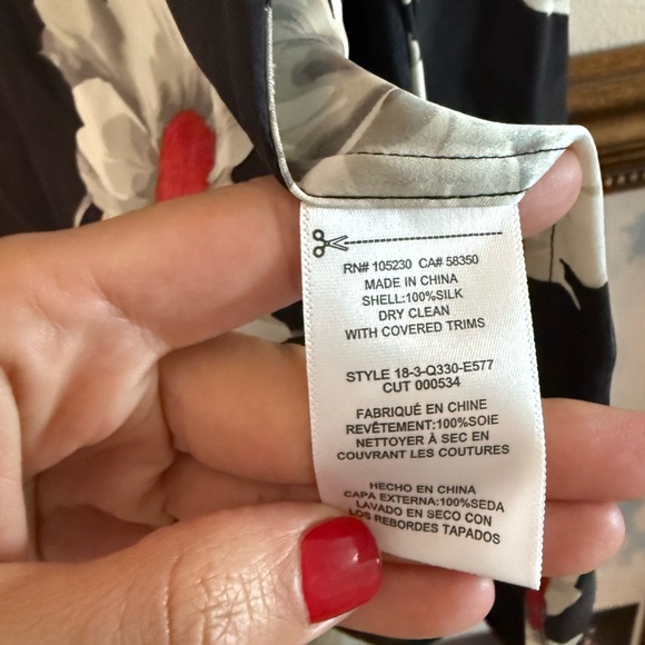 Equipment Black and Red Casual Silk Button Down Shirt - Picture 3 of 5